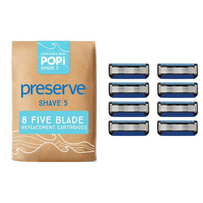 POPi Shave 5 Replacement Blades in Paper Bag Package | 8 Blades - Case of 144